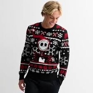 Disney Nightmare Before Christmas Jack Skellington Ugly Christmas Sweater Large